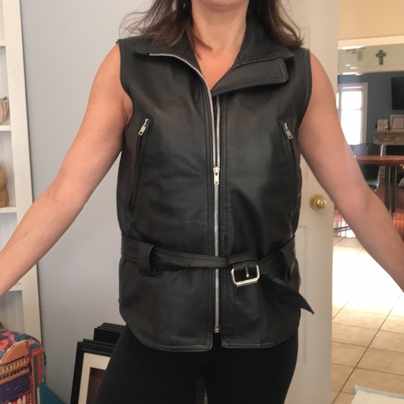 Vintage Jackets & Blazers - Leather Biker Vest